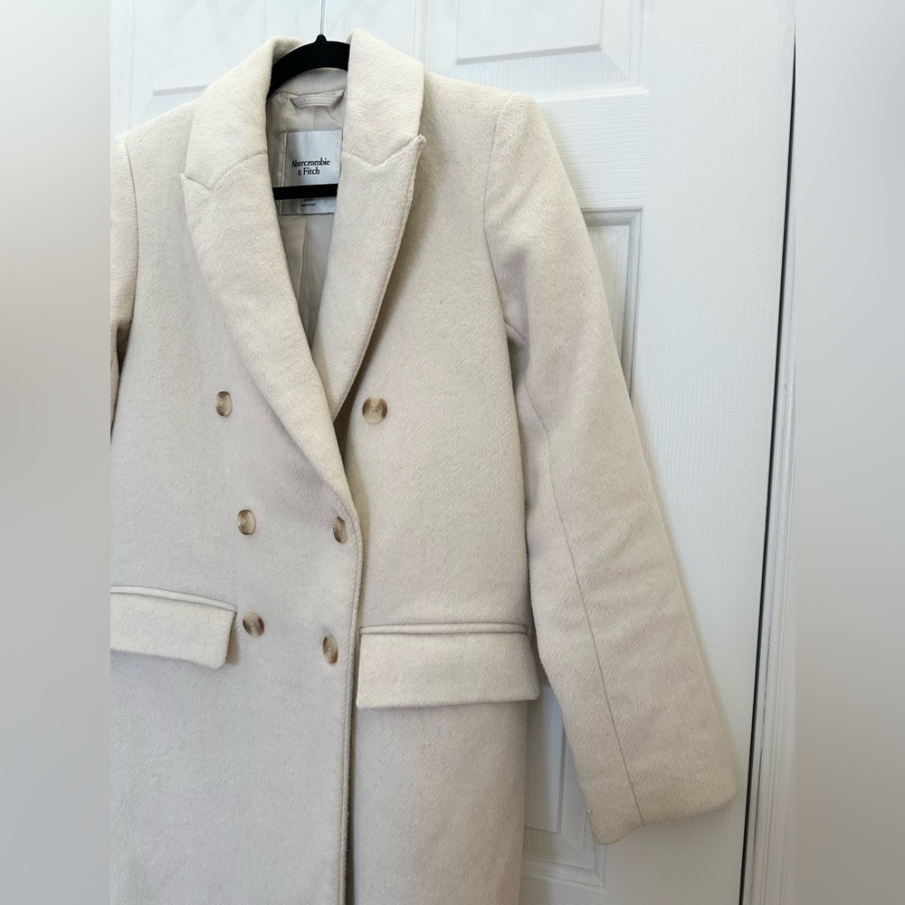 Abercrombie Wool-Blend Double-Breasted Tailored Topcoat - Picture 5 of 7